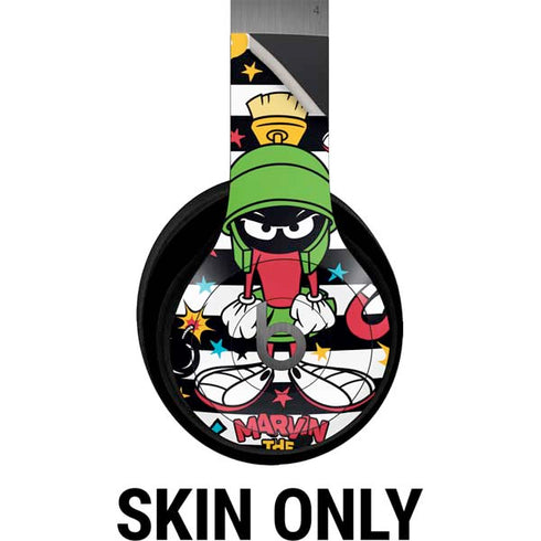 Looney Tunes Marvin the Martian Striped Patches Beats Solo 4 Wireless Headphones Skin