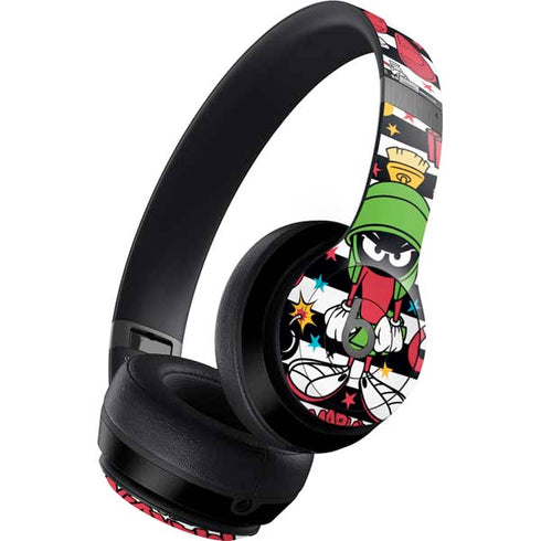 Looney Tunes Marvin the Martian Striped Patches Beats Solo 4 Wireless Headphones Skin