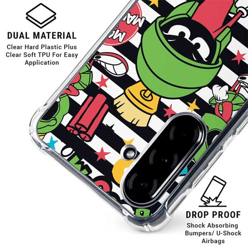 Looney Tunes Marvin the Martian Striped Patches Galaxy A36 5G Clear Case