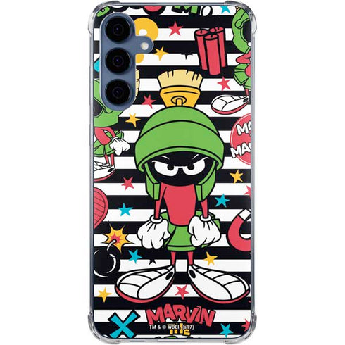 Looney Tunes Marvin the Martian Striped Patches Galaxy A55 5G Clear Case