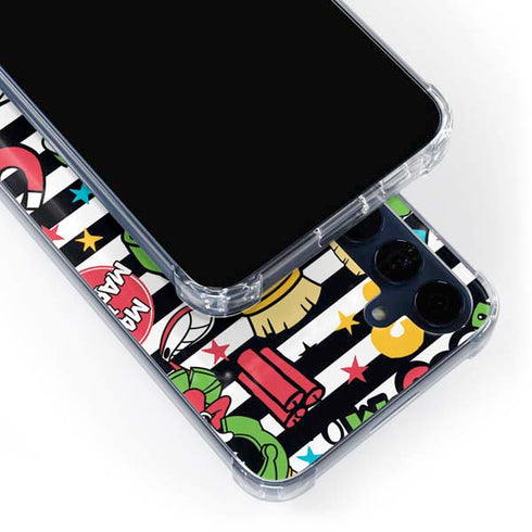 Looney Tunes Marvin the Martian Striped Patches Galaxy A55 5G Clear Case