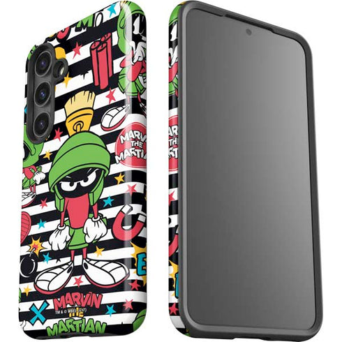 Looney Tunes Marvin the Martian Striped Patches Galaxy S25 Impact Case