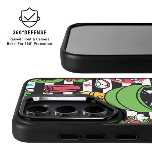 Looney Tunes Marvin the Martian Striped Patches Galaxy S24 Kickstand Case