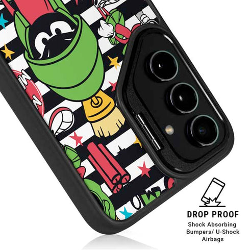Looney Tunes Marvin the Martian Striped Patches Galaxy S24 Kickstand Case