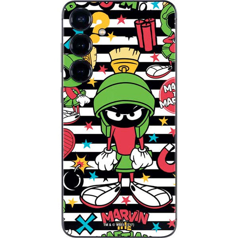Looney Tunes Marvin the Martian Striped Patches Galaxy S24 Skin