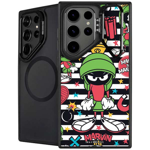 Looney Tunes Marvin the Martian Striped Patches Galaxy S25 Ultra Kickstand Case