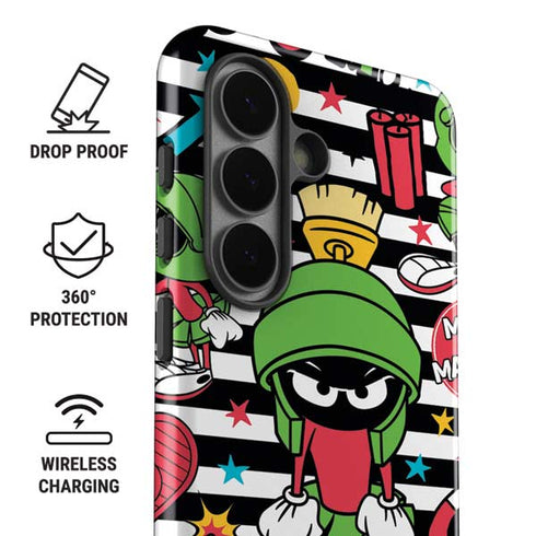 Looney Tunes Marvin the Martian Striped Patches Galaxy S26 Impact Case