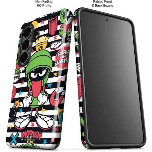 Looney Tunes Marvin the Martian Striped Patches Galaxy S26 Plus Impact Case
