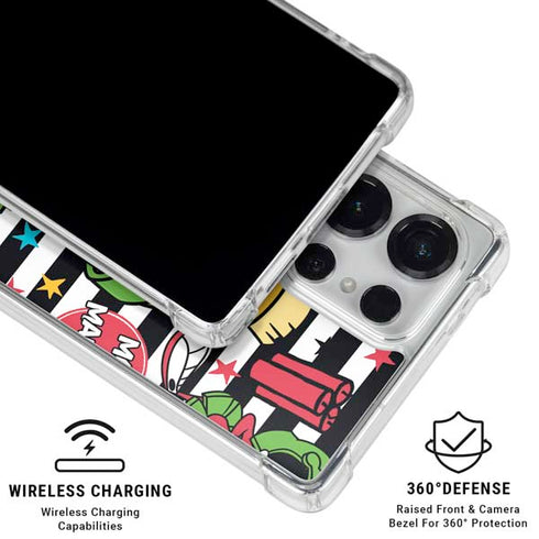 Looney Tunes Marvin the Martian Striped Patches Galaxy S26 Ultra Clear Case