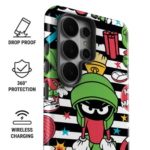 Looney Tunes Marvin the Martian Striped Patches Galaxy S26 Ultra Impact Case