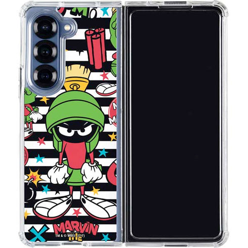 Looney Tunes Marvin the Martian Striped Patches Galaxy Z Fold6 Clear Case