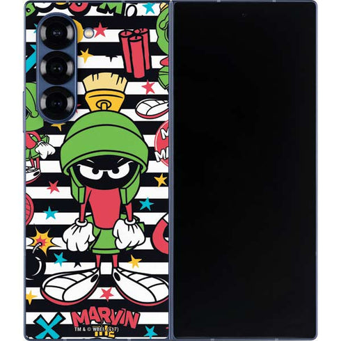 Looney Tunes Marvin the Martian Striped Patches Galaxy Z Fold6 Skin