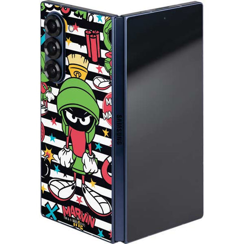 Looney Tunes Marvin the Martian Striped Patches Galaxy Z Fold6 Skin