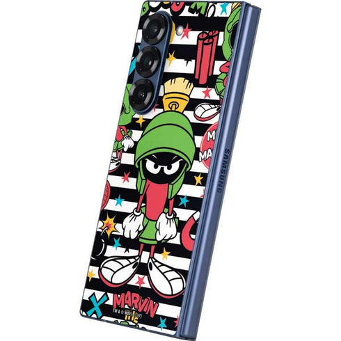 Looney Tunes Marvin the Martian Striped Patches Galaxy Z Fold6 Skin