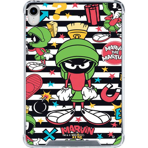Looney Tunes Marvin the Martian Striped Patches iPad 11th Gen (2025) Clear Case