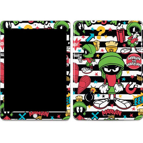 Looney Tunes Marvin the Martian Striped Patches Apple iPad Skin