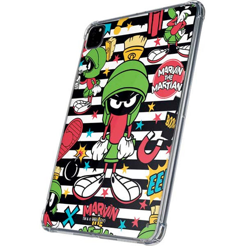 Looney Tunes Marvin the Martian Striped Patches iPad Pro 11in (2024) Clear Case