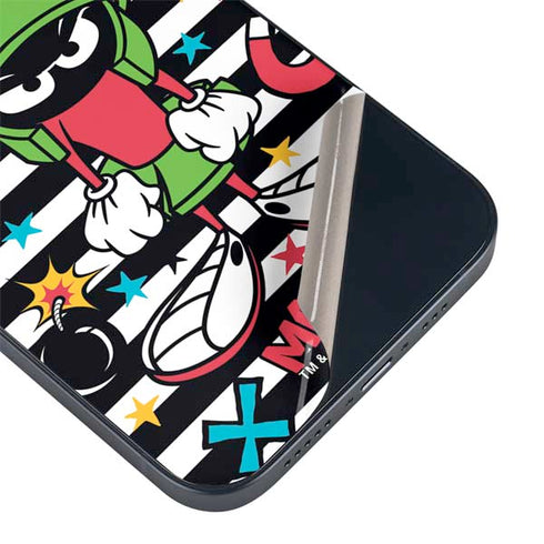 Looney Tunes Marvin the Martian Striped Patches iPhone 15 Skin
