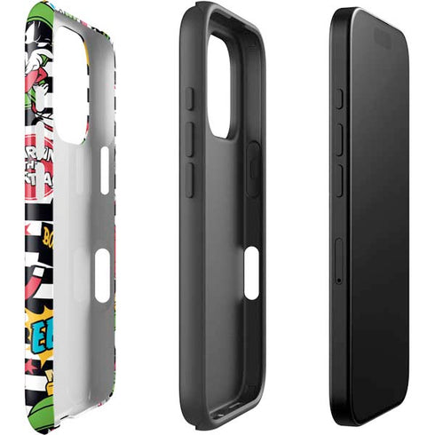 Looney Tunes Marvin the Martian Striped Patches iPhone 16 Pro Impact Case