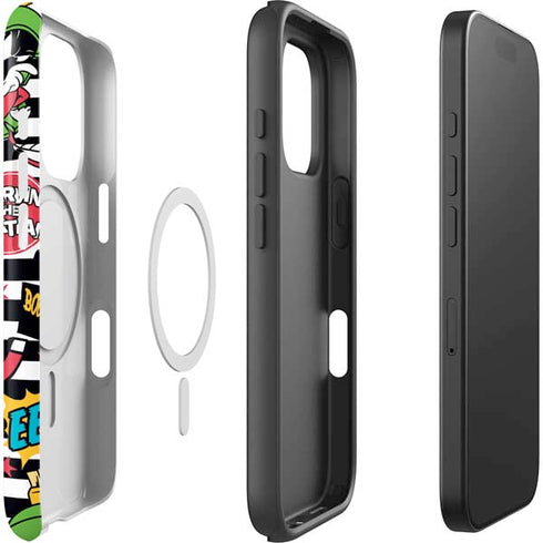 Looney Tunes Marvin the Martian Striped Patches iPhone 16 Pro Magsafe Impact Case