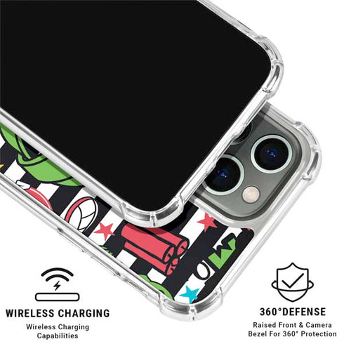 Looney Tunes Marvin the Martian Striped Patches iPhone 16 Pro Max Clear Case