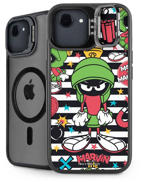 Looney Tunes Marvin the Martian Striped Patches iPhone 16e Kickstand Case