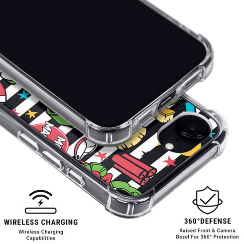 Looney Tunes Marvin the Martian Striped Patches iPhone 16e MagSafe Case
