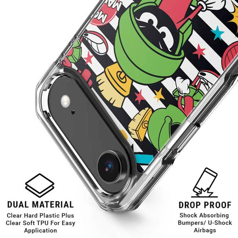 Looney Tunes Marvin the Martian Striped Patches iPhone 17 Air Clear Case