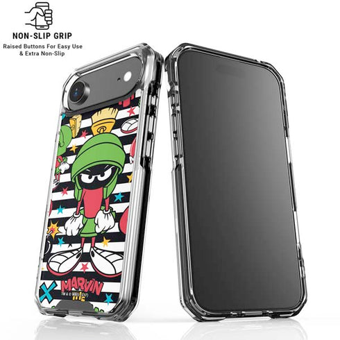 Looney Tunes Marvin the Martian Striped Patches iPhone 17 Air Clear Case
