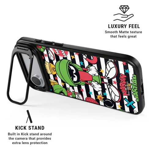 Looney Tunes Marvin the Martian Striped Patches iPhone 17 Air Kickstand Case