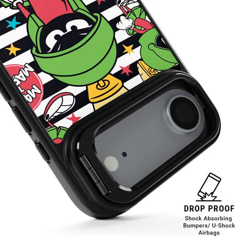 Looney Tunes Marvin the Martian Striped Patches iPhone 17 Air Kickstand Case