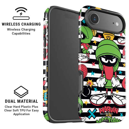 Looney Tunes Marvin the Martian Striped Patches iPhone 17 Air Magsafe Impact Case