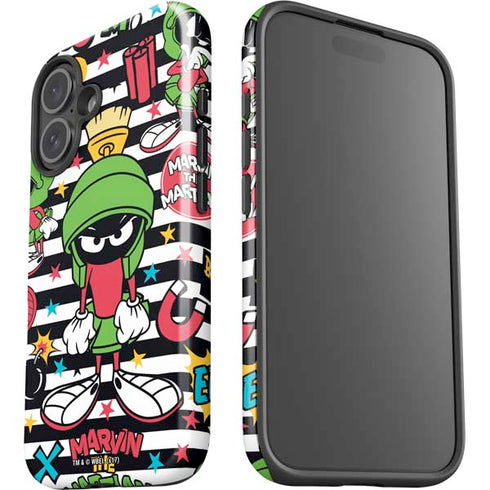 Looney Tunes Marvin the Martian Striped Patches iPhone 17 Impact Case