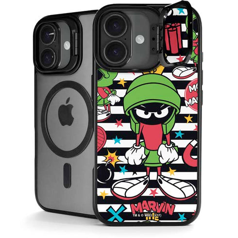 Looney Tunes Marvin the Martian Striped Patches iPhone 17 Kickstand Case