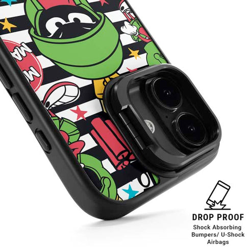Looney Tunes Marvin the Martian Striped Patches iPhone 17 Kickstand Case
