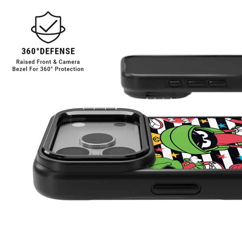 Looney Tunes Marvin the Martian Striped Patches iPhone 17 Pro Kickstand Case