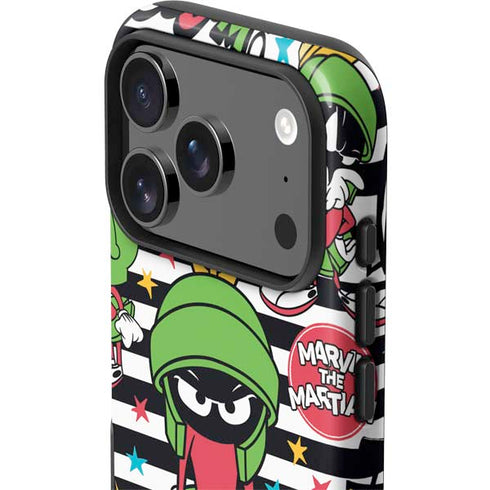 Looney Tunes Marvin the Martian Striped Patches iPhone 17 Pro Max Impact Case