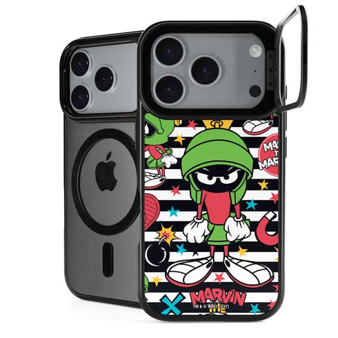 Looney Tunes Marvin the Martian Striped Patches iPhone 17 Pro Max Kickstand Case