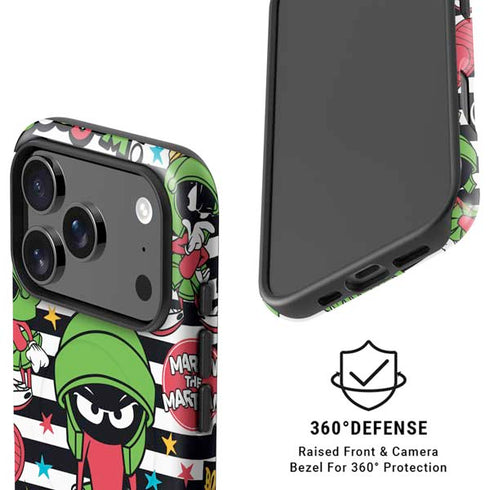 Looney Tunes Marvin the Martian Striped Patches iPhone 17 Pro Max Magsafe Impact Case