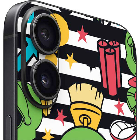 Looney Tunes Marvin the Martian Striped Patches iPhone 17 Skin