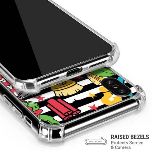 Looney Tunes Marvin the Martian Striped Patches iPhone X/XS Clear Case