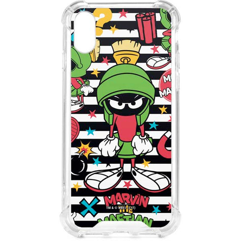 Looney Tunes Marvin the Martian Striped Patches iPhone XS Clear Case