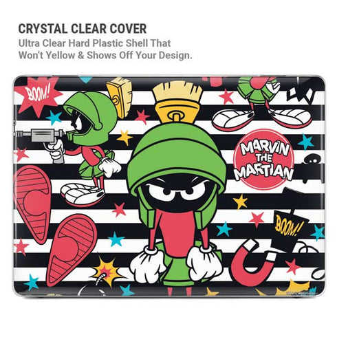 Looney Tunes Marvin the Martian Striped Patches MacBook Pro 14in (2021-24) Case plus Skin