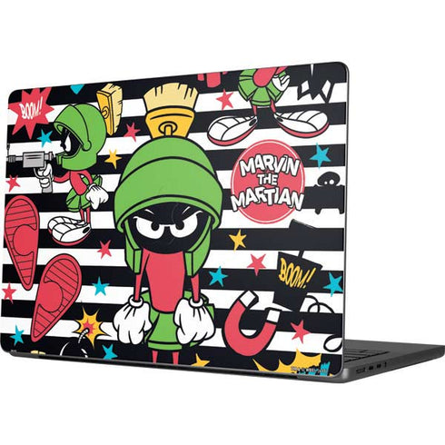 Looney Tunes Marvin the Martian Striped Patches Apple MacBook Pro 14-inch Skin