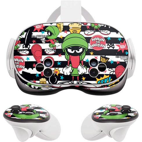 Looney Tunes Marvin the Martian Striped Patches Meta Quest 3S Skin