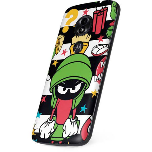 Looney Tunes Marvin the Martian Striped Patches Moto E5 Play Skin