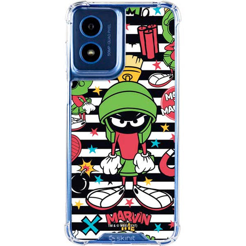 Looney Tunes Marvin the Martian Striped Patches Moto G 5G (2024) Clear Case