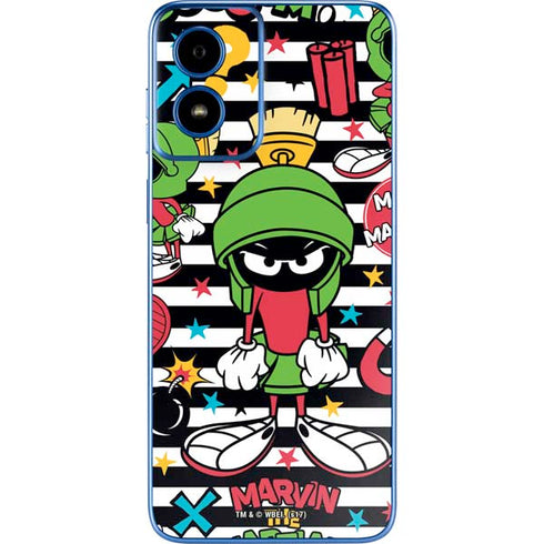 Looney Tunes Marvin the Martian Striped Patches Moto G Play 4G (2024) Skin