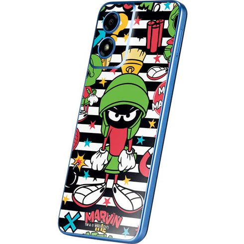 Looney Tunes Marvin the Martian Striped Patches Moto G Play 4G (2024) Skin