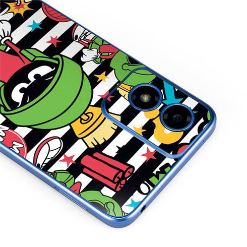 Looney Tunes Marvin the Martian Striped Patches Moto G Play 4G (2024) Skin